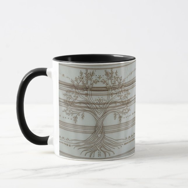 Zen Boho Tree of Life Floral Knit Combo Coffee Mug (Gauche)