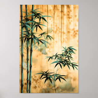 Zen Botanische Natur Bambuswald Poster