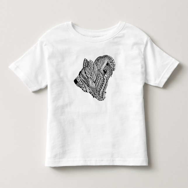 Zen Briard B/W Kleinkind-T-Shirt Kleinkind T-shirt (Vorderseite)
