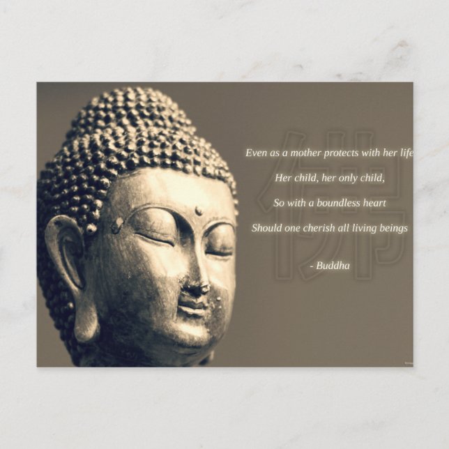Zen Buddha Cherish Mutter Zitat Inspiration Postkarte (Vorderseite)
