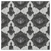 Zen Buddha Lotus Fabric