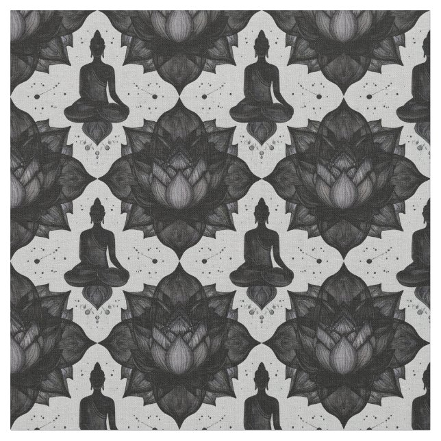 Zen Buddha Lotus Fabric Stoff (Nahaufnahme)