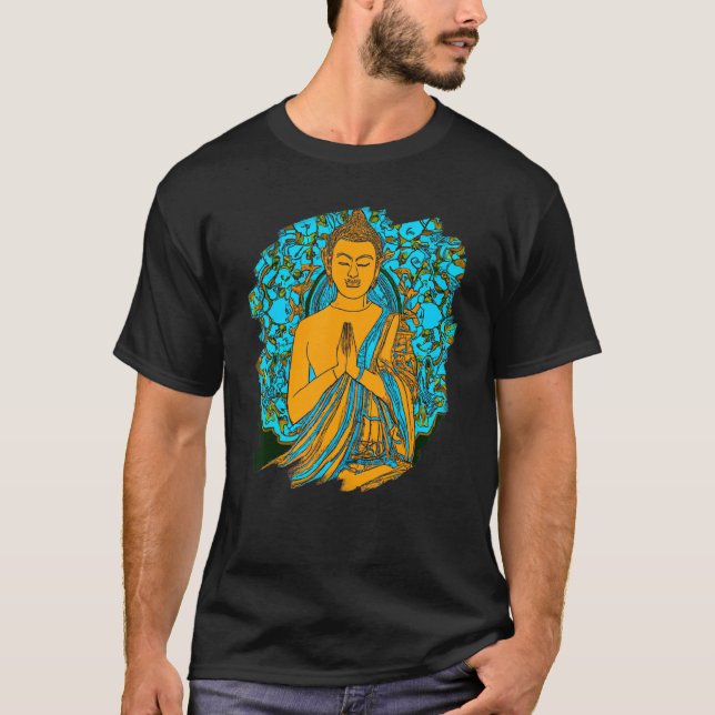 Zen Buddha Mandala Spiritual Asian Style Meditatio T-Shirt (Vorderseite)