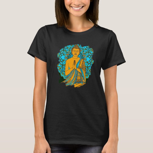 Zen Buddha Mandala Spiritual Asian Style Meditatio T-Shirt (Vorderseite)