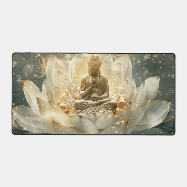 Zen Buddha Meditation Digitale Kunst Schreibtischunterlage (Vorderseite)