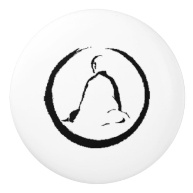 Zen Buddha Meditierende Keramik Pull Knob Keramikknauf (Vorderseite)