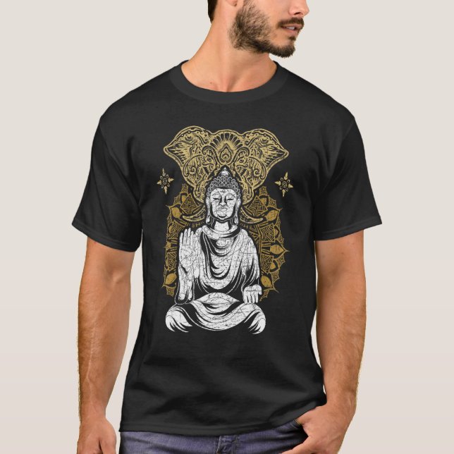 Zen Buddhismus Mandala Spirituell Buddhist Elephan T-Shirt (Vorderseite)