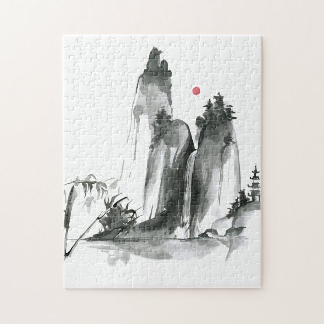 Zen-Buddhismus-Tempel in den Bergen (Vertikal)