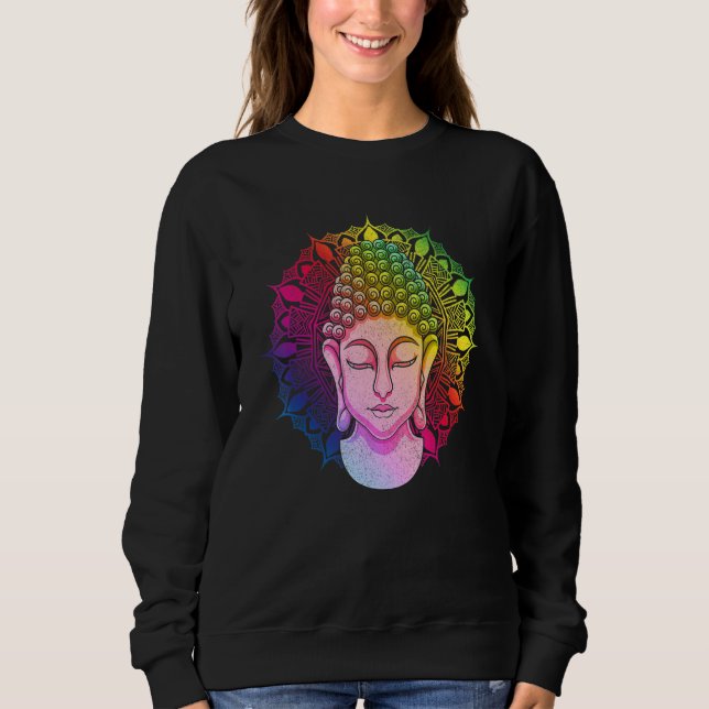 Zen Buddhist Mantra Colorful Mandala Zen Buddhism  Sweatshirt (Vorderseite)