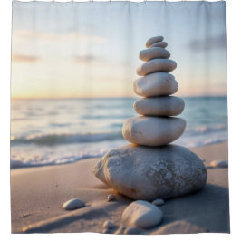 Zen Cairn Stone Duschvorhang