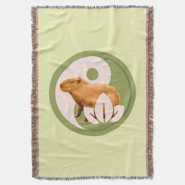 Zen Capybara Yin Yang Friedliche Natur Decke (Vorderseite Vertikal)