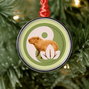 Zen Capybara Yin Yang Friedliche Natur Ornament Aus Metall
