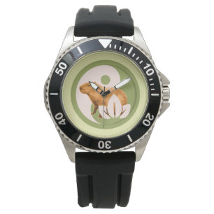 Zen Capybara Yin Yang Friedliche Naturkunst Armbanduhr