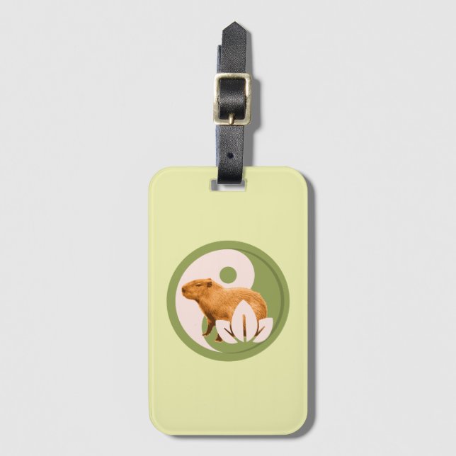 Zen Capybara Yin Yang Gepäckanhänger (Vorderseite Vertikal)