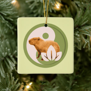 Zen Capybara Yin Yang Keramikornament
