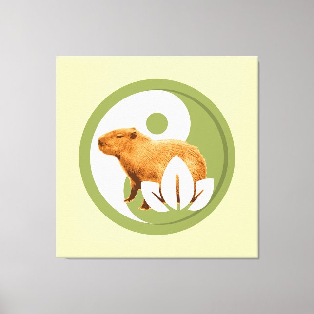 Zen Capybara Yin Yang Leinwanddruck (Vorderseite)