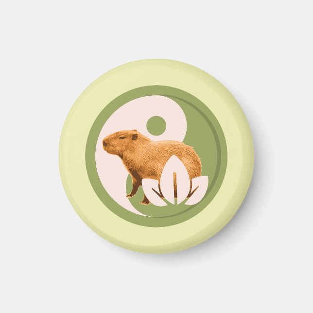 Zen Capybara Yin Yang Magnet (Vorne)
