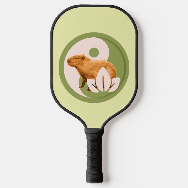 Zen Capybara Yin Yang Pickleball Schläger (Vorderseite)