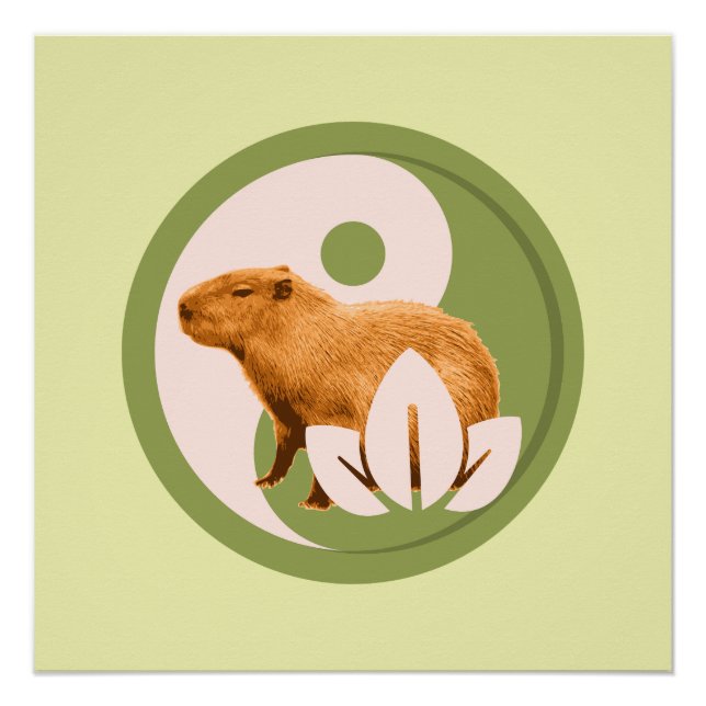 Zen Capybara Yin Yang Poster (Vorderseite)