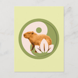 Zen Capybara Yin Yang Postkarte