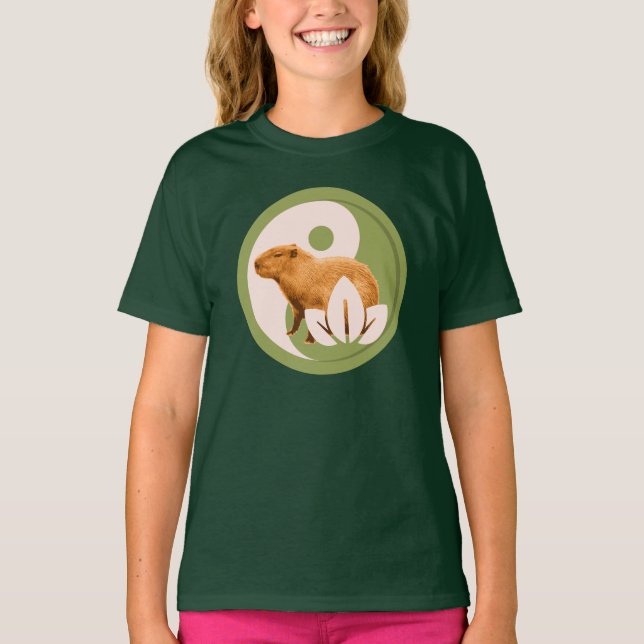 Zen Capybara Yin Yang T-Shirt (Vorderseite)
