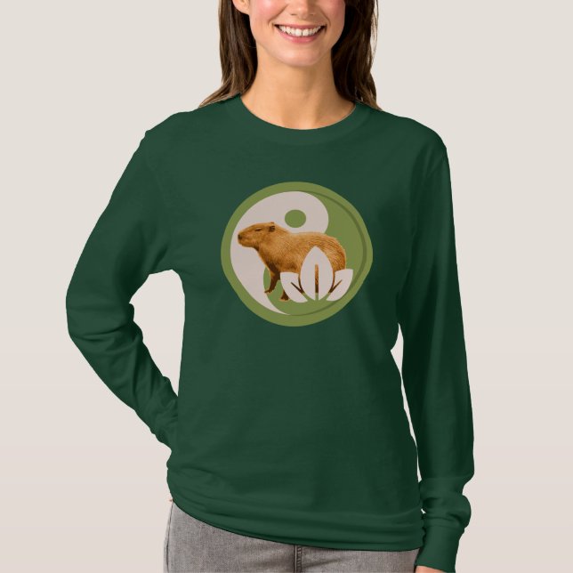 Zen Capybara Yin Yang T-Shirt (Vorderseite)