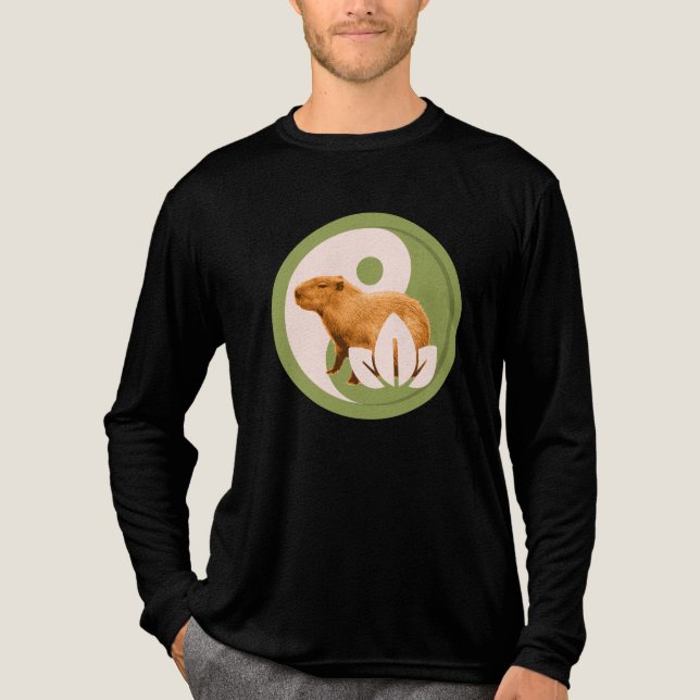 Zen Capybara Yin Yang Tri-Blend Shirt (Vorderseite)