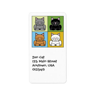 Zen-Cat-Adressetikett Adressaufkleber
