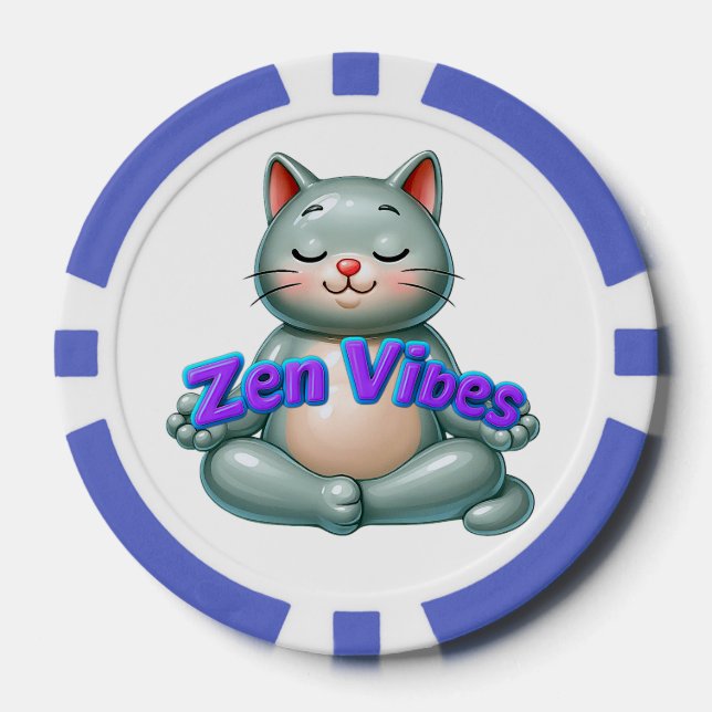 Zen Cat Karten Pokerchips (Vorderseite)
