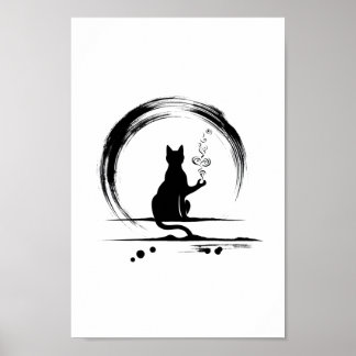 Zen Cat's Meditationspopster Poster
