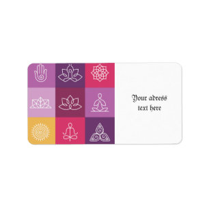 Zen, chakra, Yoga, Frieden, Ohm, tranquilty, Adressaufkleber