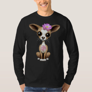 Zen Chihuahua Welpe mit rosa Yoga Om Symbol T-Shirt