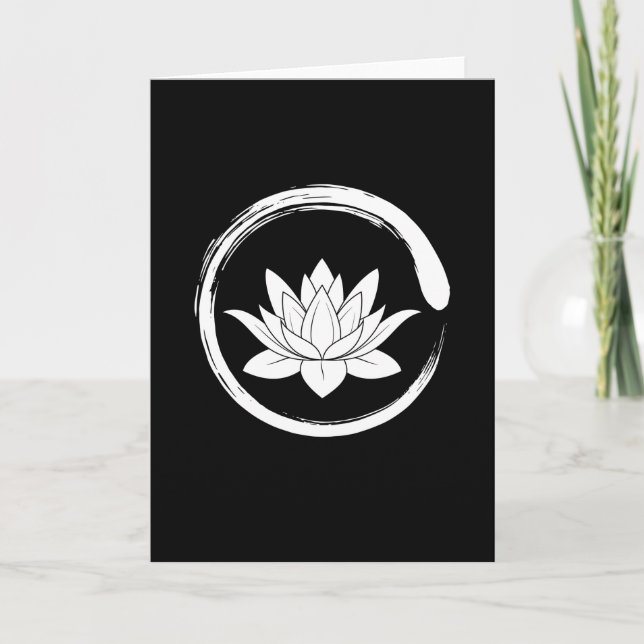 Zen Circle Lotus Karte (Vorderseite)