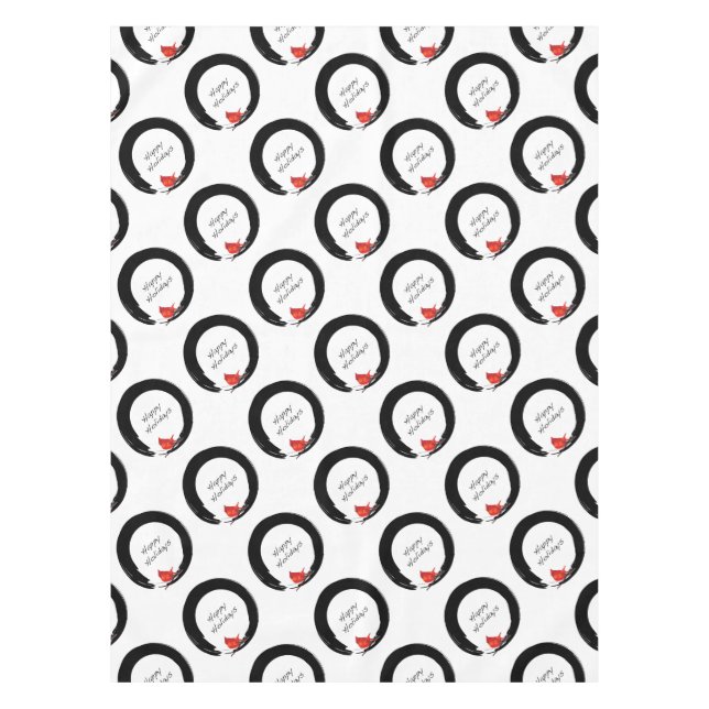 Zen Circle with Christmas Kardinal Tischdecke (Vorderseite)