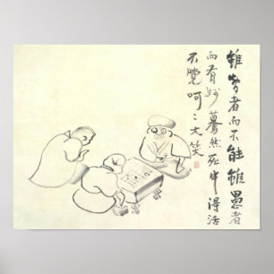 Zen Classics - Gibon Sengai - Gänse & Heron Poster