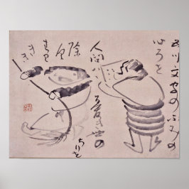 Zen Classics - Gibon Sengai - Kanzan und Jittoku Poster