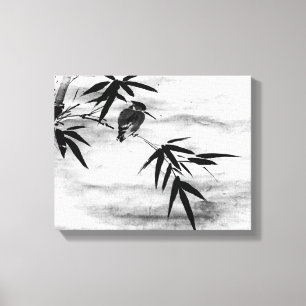 Zen Classics - Sesshu - Bird und Bamboo Leinwanddruck