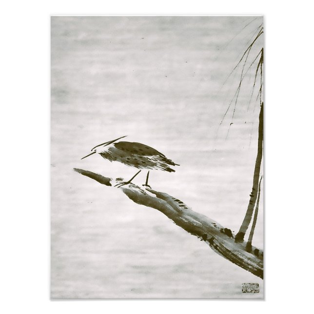Zen Classics - Sesshu - Heron and Willow Fotodruck (Vorne)