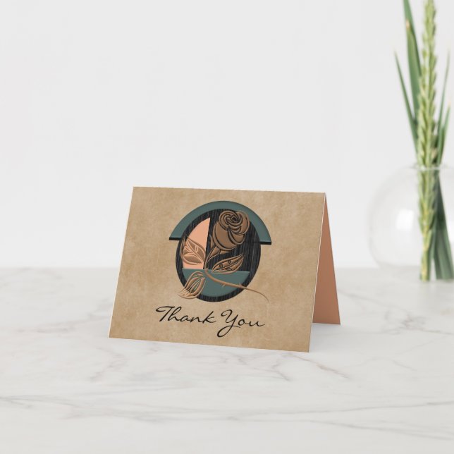 Zen Copper Rose Danke Karte (Vorderseite)