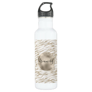 Zen Creme Weißer Kakao Braune Zebra Print Edelstahlflasche
