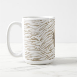 Zen Creme Weißer Kakao Braune Zebra Print Kaffeetasse