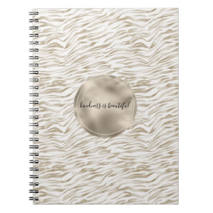 Zen Creme Weißer Kakao Braune Zebra Print Notizblock