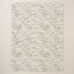 Zen Creme Weißer Kakao Braune Zebra Print Sherpadecke