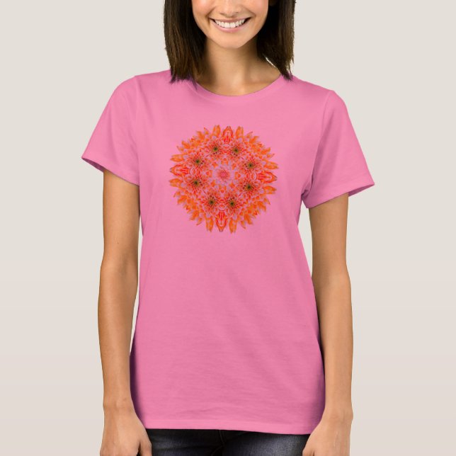 Zen Dahlia Fleur Mandala T-Shirt (Devant)