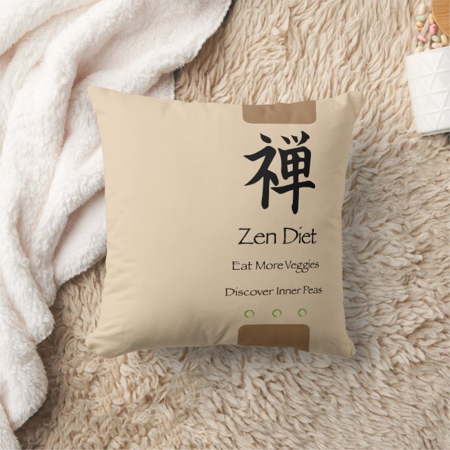 Zen Diät essen Mehr Veggies Tan BG Kissen (Decke)