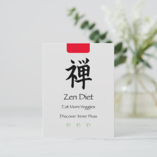 Zen Diät essen mehr Veggies vertikal Postkarte