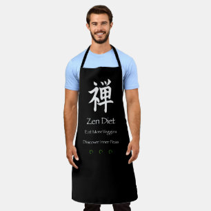 Zen Diät essen mehr Veggies Weißer Text Schürze