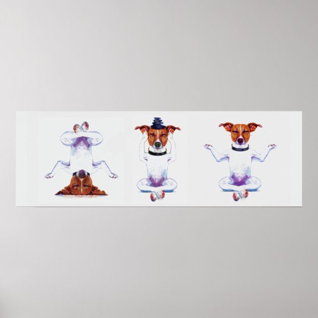 Zen Dog Triptych Poster (Vorne)