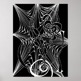 Zen Doodle Aduloring Poster mit schwarzem Hintergr