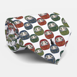 Zen Elegance: Traditional Japanese Daruma Textile Krawatte
